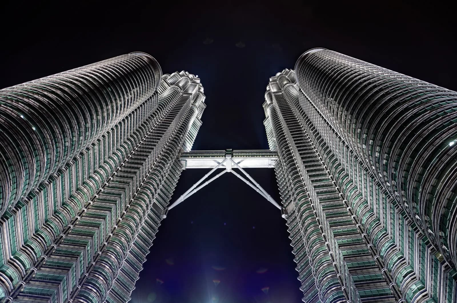 Petronas Towers lit at night
